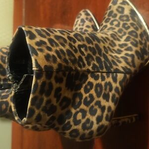 Leopard Print Ankle Boots Size 7